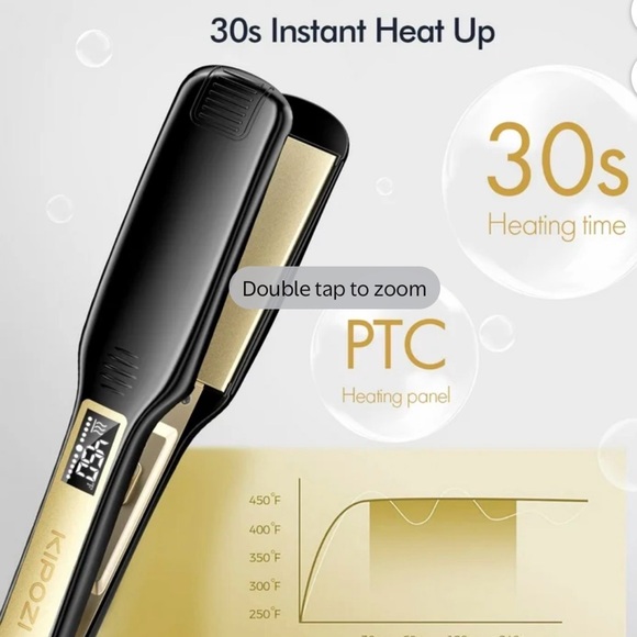 KIPOZI Hair Straightener Flat Iron Ionic Technology 1.75Floating Titanium Plates - Picture 2 of 2